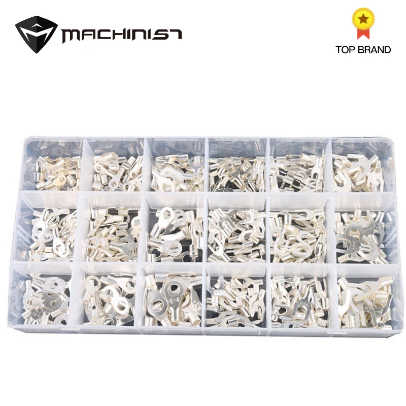 

420Pcs/Box 18 In 1 Terminals Non-Insulated Wire Connector Ring U-type Terminals Kit Cable Wire Connector Crimp