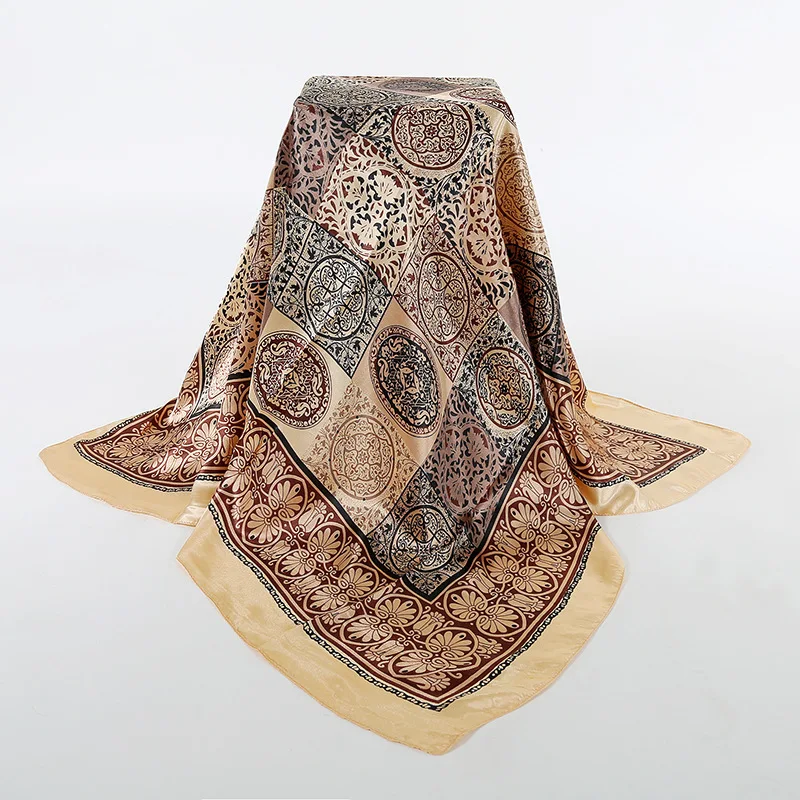 Clearance Fashion Silk Scarf Men large Square scarves Luxury brand Male