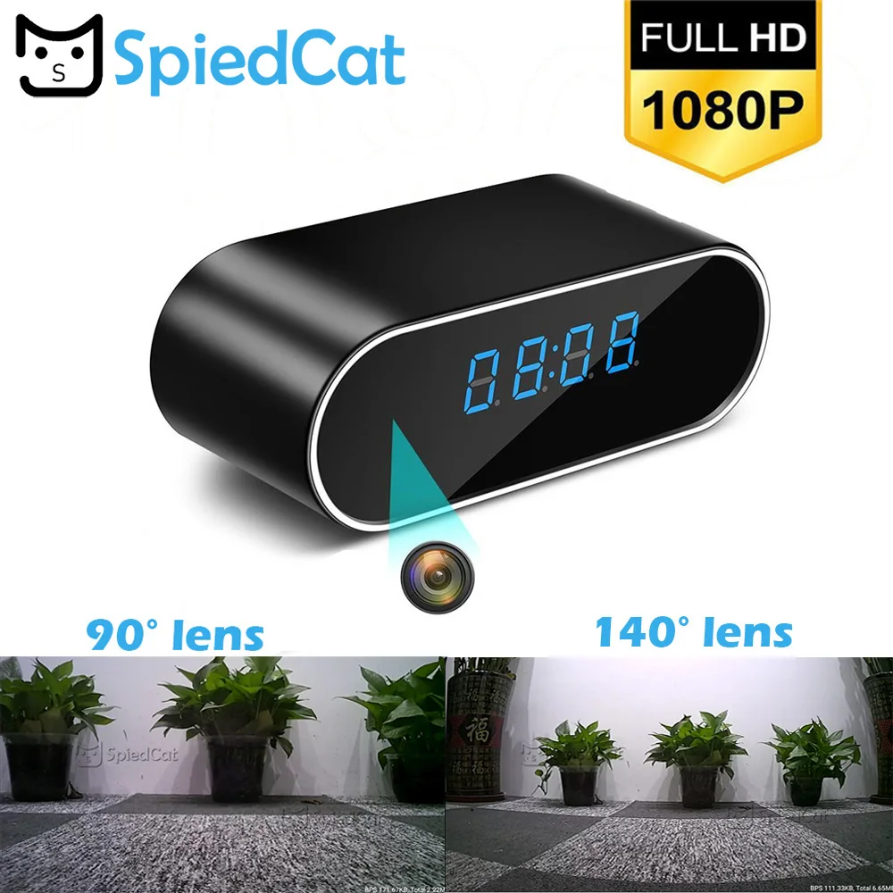 Беспроводные Часы няня 1080P WIFI мини камера Будильник P2P IP/AP безопасность ночное
