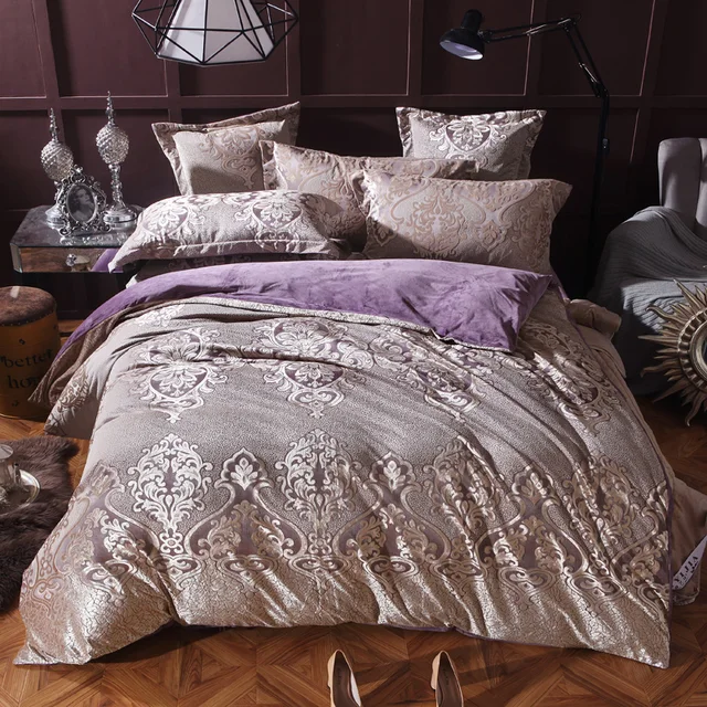 Aliexpress.com : Buy Winter fleece Jacquard luxury bedding set ...