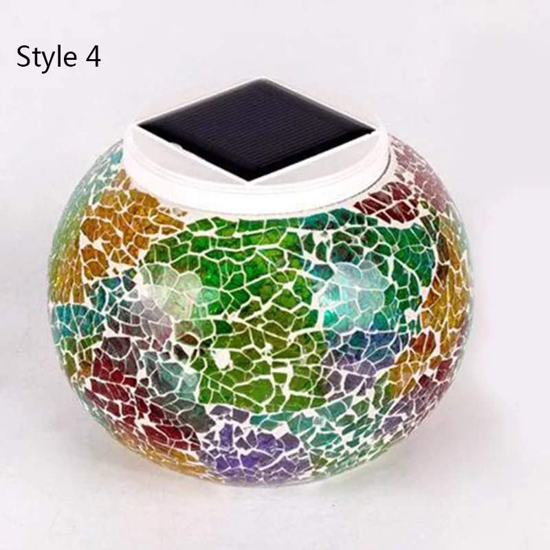 Mosaico de Vidro Bola de Vidro Movido a Energia Luzes do Jardim ao ar Livre à Prova Decoração do Partido Romance Solar Água Coloridas Quintal Varanda Lâmpadas Luz d' 8 light outdoor