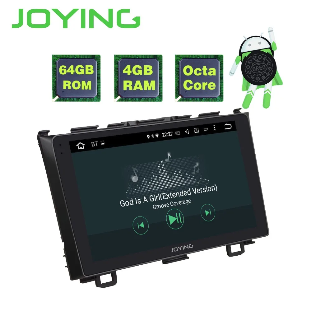 Discount JOYING 9" IPS Screen Android 8.1 Car Radio Stereo Player HU GPS Navi For Honda CRV 2007-2011 WiFi+BT+SWC+RDS+4GB+64GB Octa Core 1