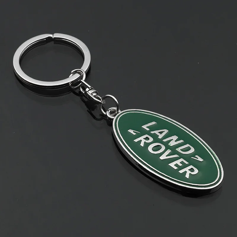 

3D Metal keychain car logo keychain Creative Color key ring key holder rotatable key chains for Land Rover