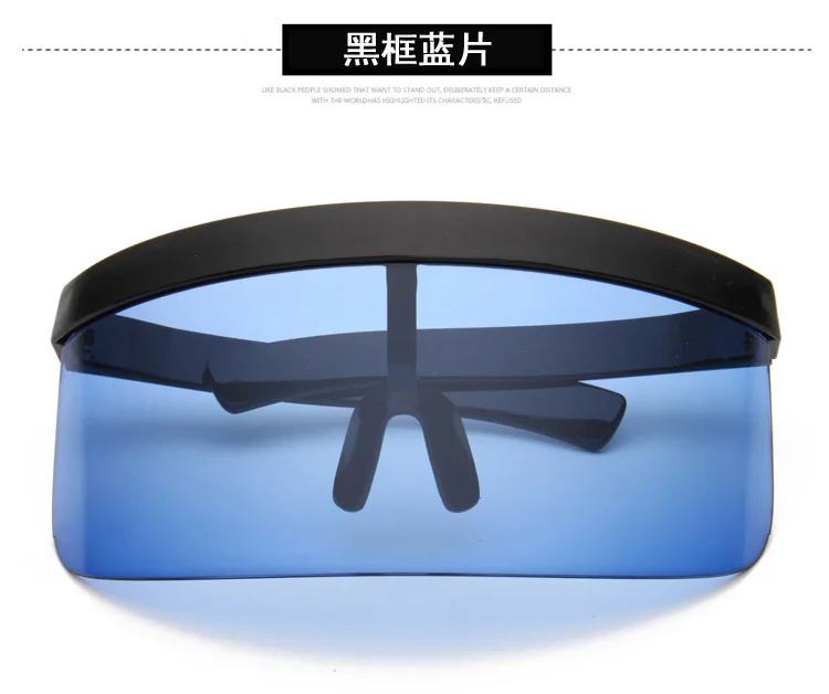 Футуристические циклопы моноблок щит Зеркальные Солнцезащитные очки женские мужские Черная рамка обертывание солнцезащитные очки цельные оттенки костюм вечерние - Цвет линз: NXMZ001 Blue