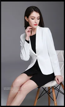 

Grace White/Black Goddess Suits Women's Skirt Suits Business Work Suits Office Lady Suits Custom Made 2 Piece Jacket/Skirt