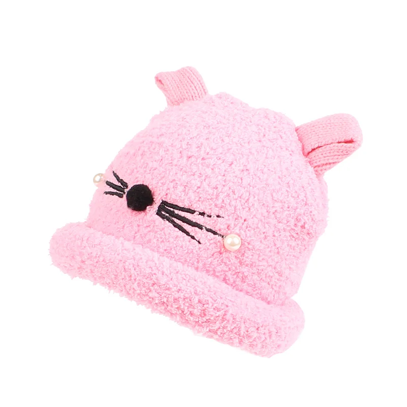 Cat Baby Hat For Girls Newborn Photography Props Cute Soft Children Hat With Ears Cotton Solid Winter Warm Baby Beanie For Girls (17)