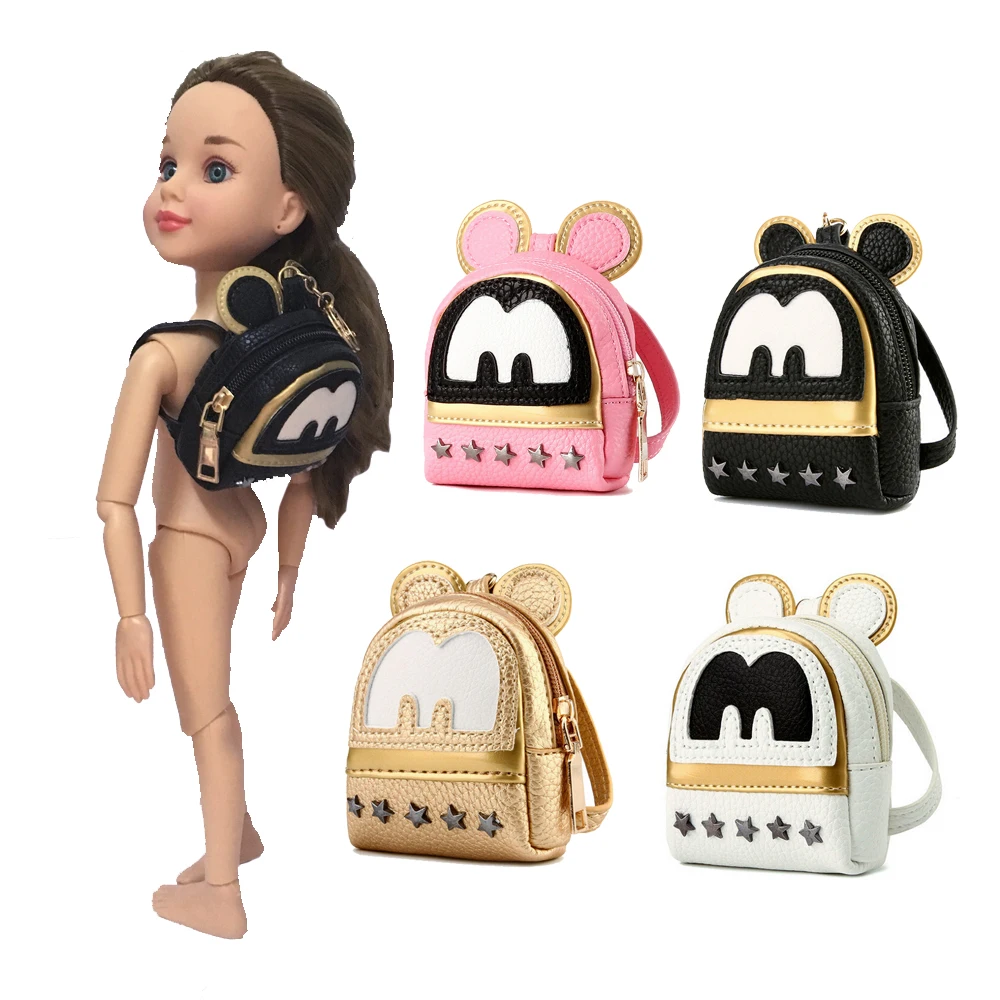 1pcs Dolls Backpack big ears Star rivet bags for BJD 1 4 1 6 16inch fit