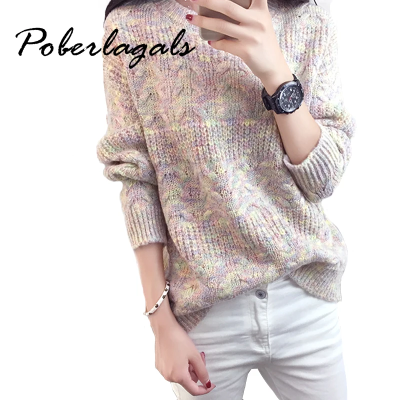 

New Arrivals Knitted Sweater Women 2016 Autumn Winter Long Sleeve Women Sweaters And Pullovers Female O-neck Jumper Pull Femme