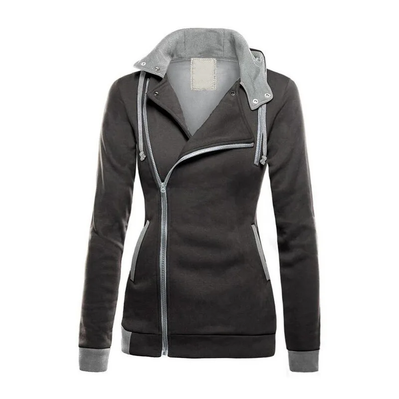 Zip Up Solid fleece Hooded Women (13)