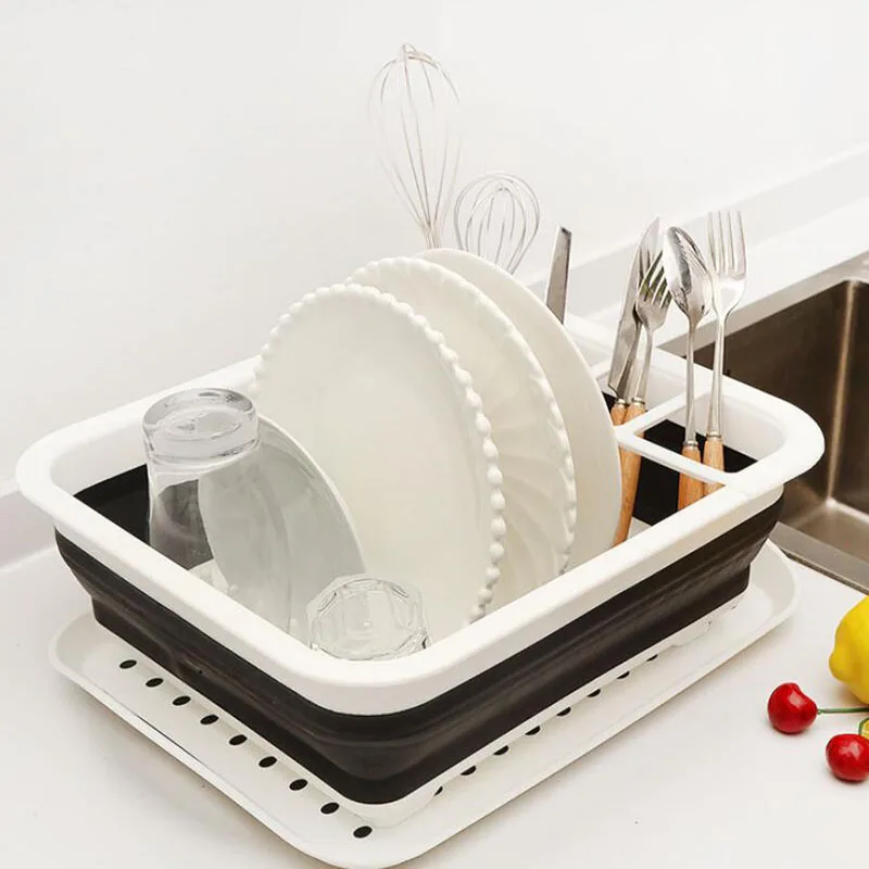 Dish Drying Rack Drainer Plastic DIY Plate Cutlery Cup ...