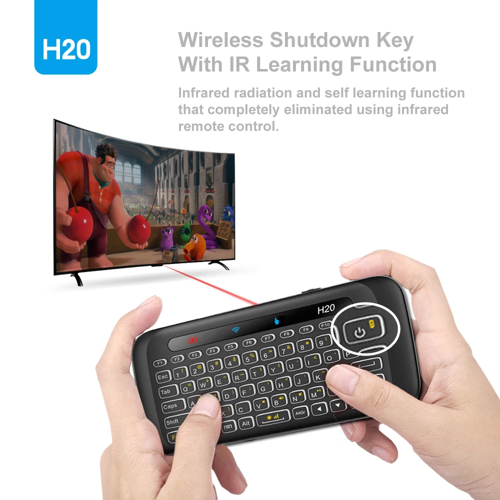 H20 с подсветкой 2,4 ГГц Air mouse беспроводная клавиатура и полный сенсорный экран для H96 M8S Android tv Box с функцией обучения