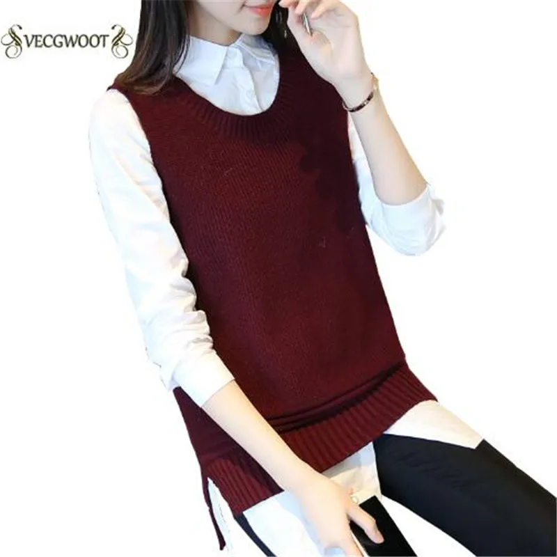 Spring Autumn Women Sleeveless Women Knit Sweater Vest 2020 New Casual