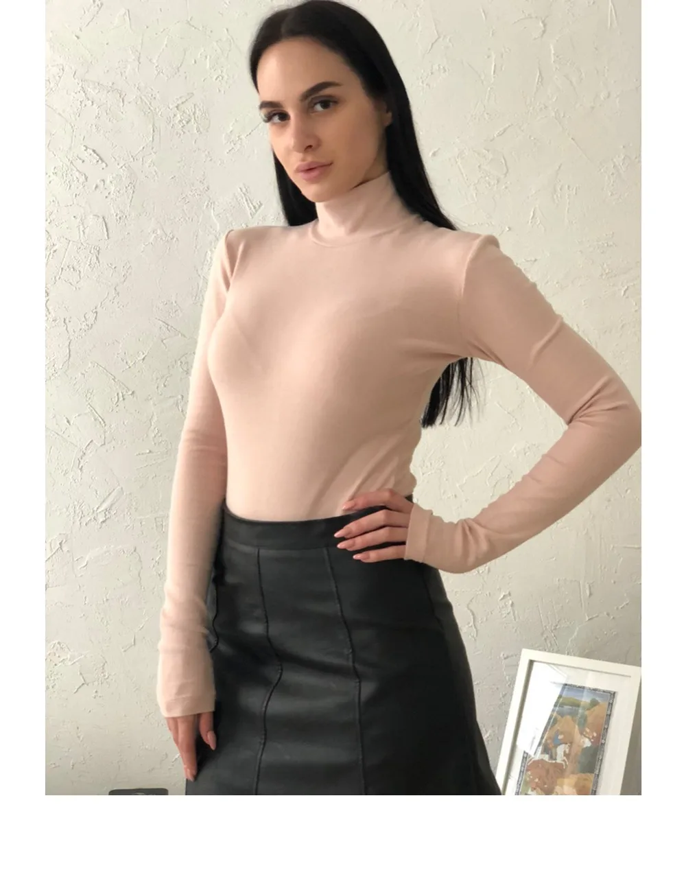WIXRA одноцветное боди с высоким горлом для женщин средства ухода за кожей Feminino Celmia пикантные Комбинезоны для 2018 ползунки блузка с длинными