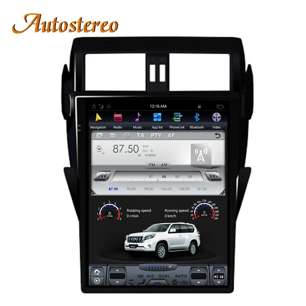 Excellent 17" Android Tesla style Big Screen Car GPS Navigation For TOYOTA Land Cruiser Prado 150 2014+ head unit multimedia No DVD Player 4