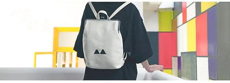 Повседневное дизайн Для женщин и Для мужчин картина вышитая холст рюкзак металлической застежкой пряжкой цвет: черный, синий белый