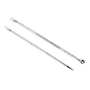

2Pcs Acne Needle Kits Stainless Steel Blackhead Removal Comedone Extractor Pimple Removal Tools face Cleanser tool
