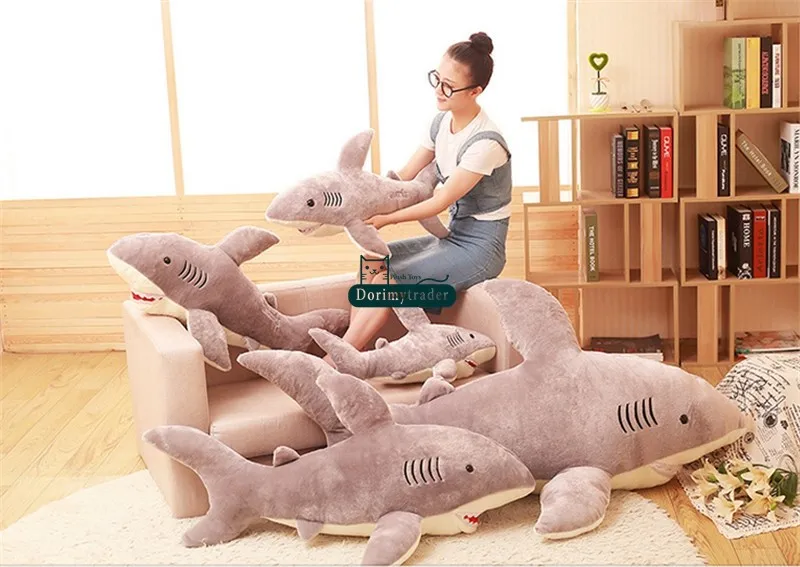 Dorimytrader 180cm Huge Soft Animals Shark Plush Toys Big Stuffed Fluffy Sea Animal Bite Sharks Kids Play Doll Present Cute Home Decoration DY60388 (16)