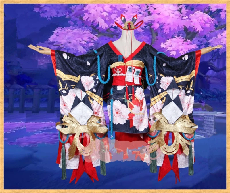 Onmyoji MOBA SSR демонический нож для девочек, вишневый нож, танцевальный карнавальный костюм, кимоно в японском стиле, рождественские костюмы, игра, косплей