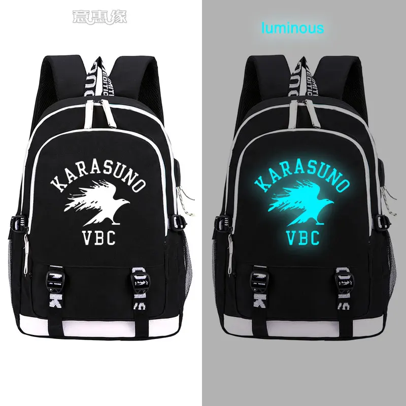 US $27.00 Anime Haikyuu Haikiyu Karasuno Backpack Oxford Student Schoolbag Unisex Travel Bags Fashion Usb Laptop Shoulders Bag