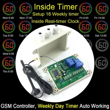 

Free shipping GSM-WEEKLY GSM Remote Control System with one alarm input ( Relay output weekly timing controller )