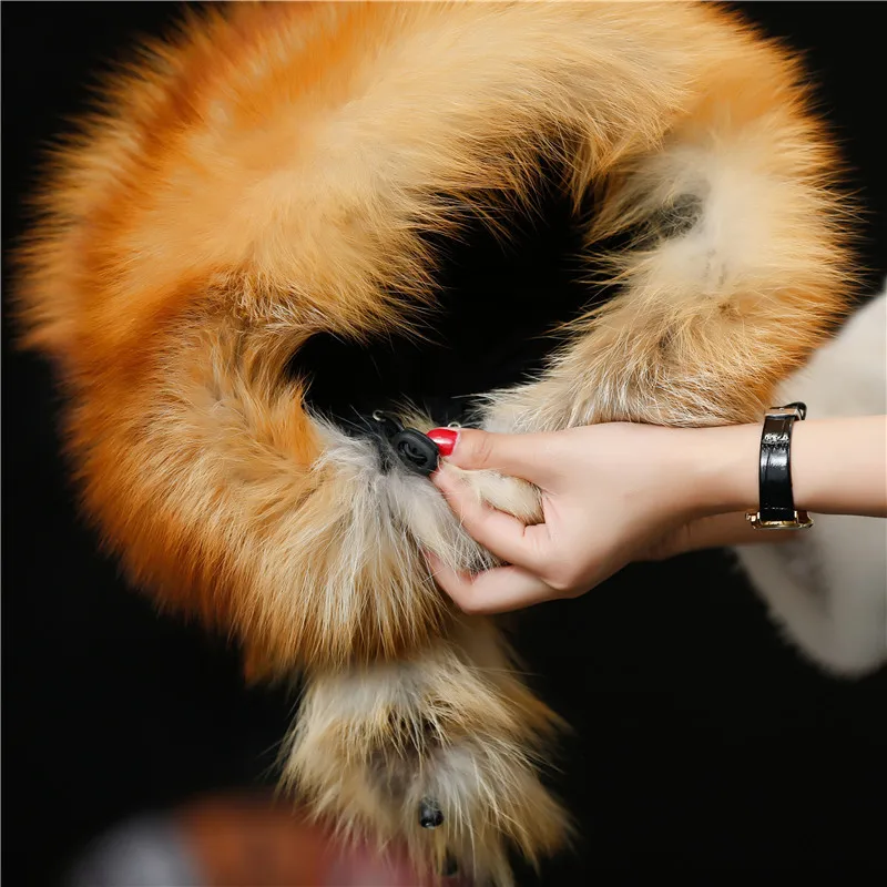 Red Fox меховая шапка натуральный мех лисы с ухо шапки женщина зимнего большой круг шляпа