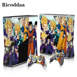 Dragon Ball винил Стикеры для Xbox 360 Slim консоли + 2 контроллера шкуры крышка Jogo для Microsft Xbox 360 тонкий аксессуар