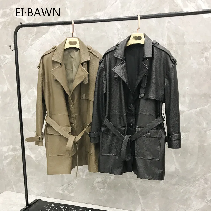

2019 Autumn Long Section Version of The Loose Large Size Coat Women Genuine Leather Jacket Genuine Leather