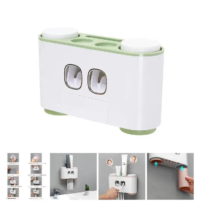 

Auto Squeezing Toothpaste Dispenser Wall Mount Bathroom Hands Free Squeezer YU-Home