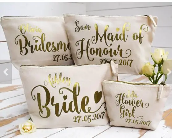Personalised Bridesmaid Maid Of Honour Flower Wedding Gift Personalised Bridesmaid Maid Of Honour Flower Wedding Gift Make Up Bags Unique For Bridal Party In Wring Supplies From Home