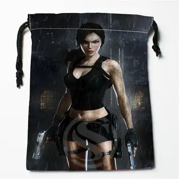 

t#!r84 New lara croft tomb raider Custom Printed receive Bag Compression Type drawstring bags size 18X22cm 7&12ft-r84