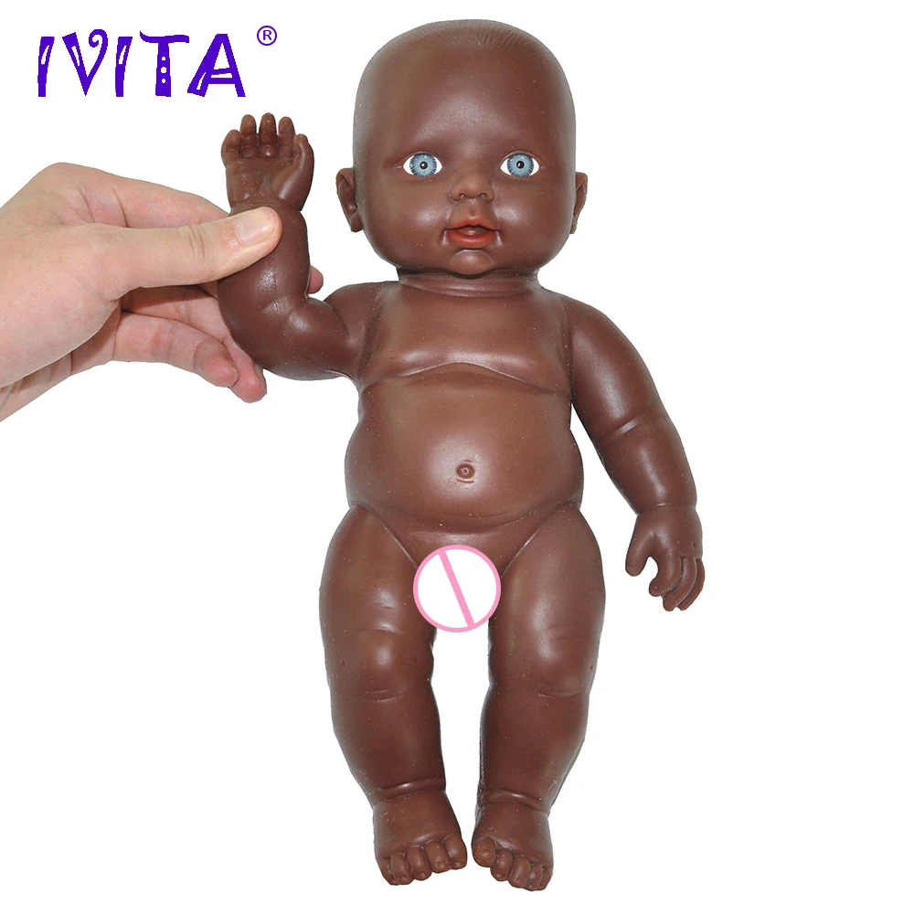 

IVITA WG1505B 30cm 1.2kg Black Skin High Quality Silicone Reborn Dolls Baby Full Body Alive Girl Toy Best Gift for Children