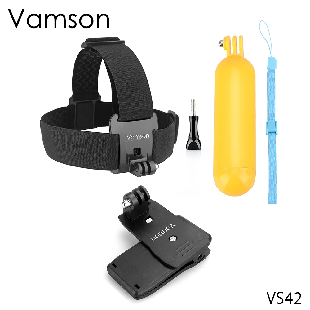 

Vamson for Go pro Accessories Head Strap Floaty bobber 360-degree Clip For Xiaomi for Yi 4K for Gopro Hero 5 4 3+ for SJCAM VS42