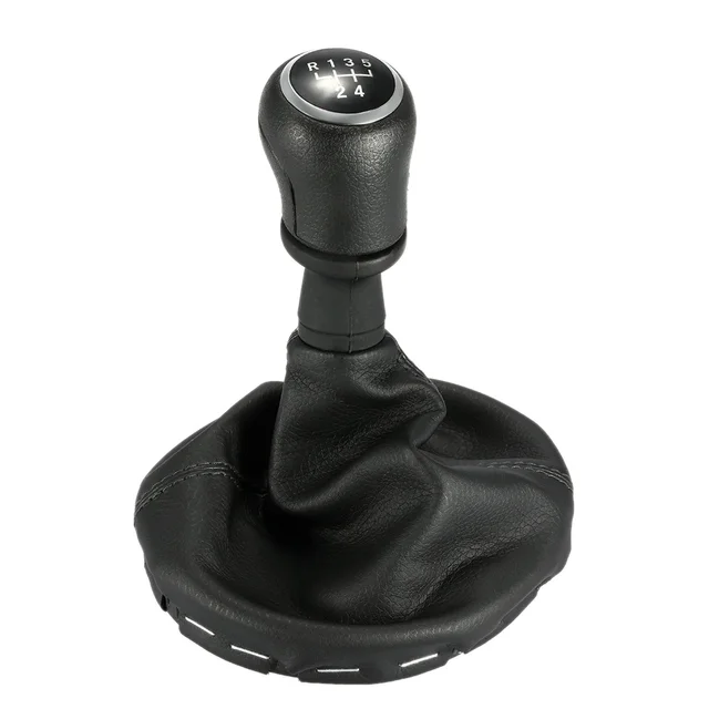 Buy 5 Speed Car Auto Black Leather Gear Shift Stick