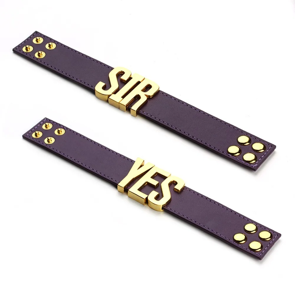 Suicide-Squad-Yes-Sir-Letter-Bracelets-Purple-Harley-Quinn-Leather-Prop-Wristband-Bracelet-for-Halloween-Cosplay (2)