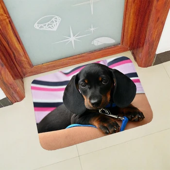 

A faithful watchdog cute dogs printed doormat for entrance door mat thicken flannel anti slip floor carpet 40x60cm bath doormats