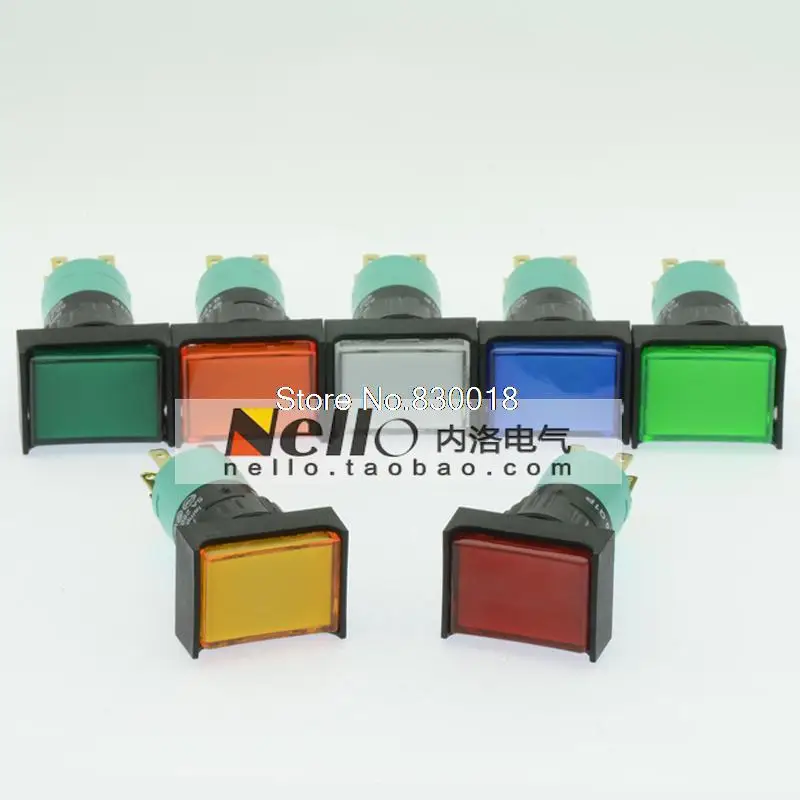 

[ SA ]Imports EMA 16mm illuminated pushbutton switch self-locking 01P-RA40.Q1P/S1P rectangular LED lights 1NC / 1NO--10PCS/LOT