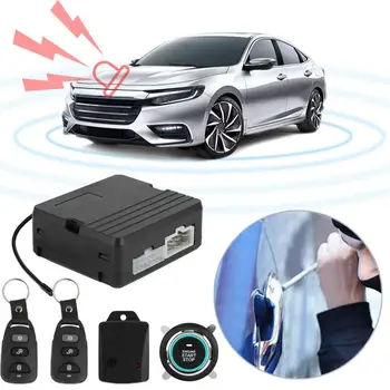 

alarma auto One Button Engine Start Car Vibration Alarm System Ignition Push&Remote Control 12 V (Number 3) car accessories