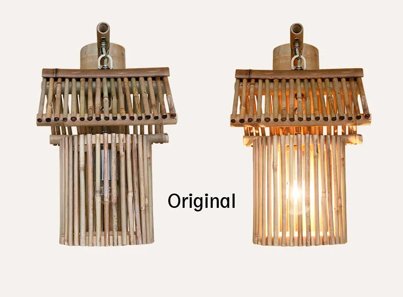 Китайский стиль ручной работы бамбуковый светильник Ретро настенный светильник для прохода коридора ресторана кафе бара отеля крыльца Светильник Бра