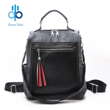 

Casual Large Capacity Shoulder Bags Vintage Women Backpack Youth Leather Pu School Backpacks For Teenage Girls