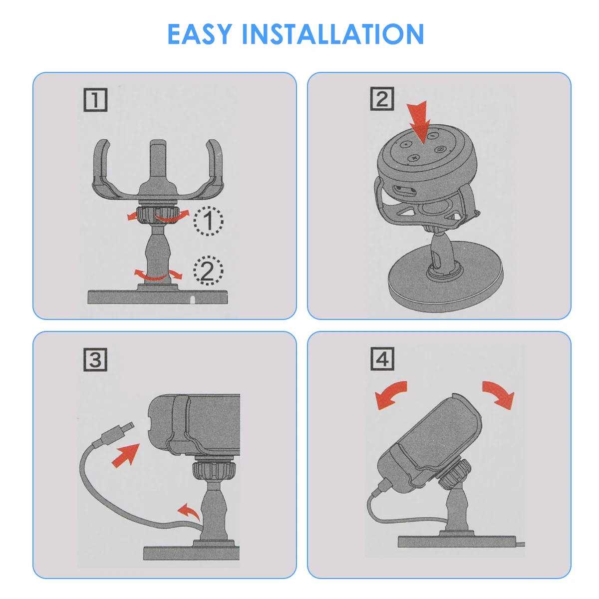 Black Chennie Table Holder Adjustable 360-degree Rotation Stand for Smart Home Speaker for Echo Dot 3rd Generation 
