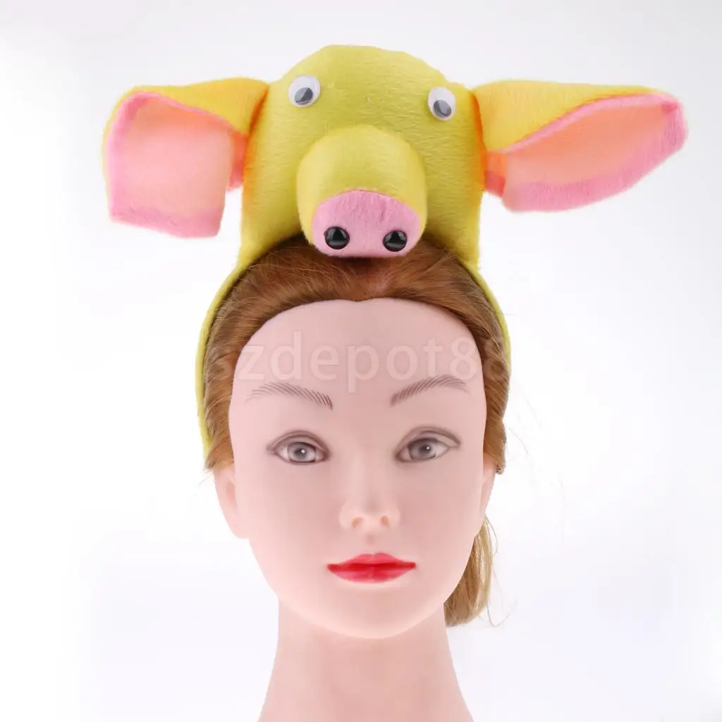 Kids Animal Pig Piggy Costume Kit Head Band Bow Tie Tail Set Fancy Dress