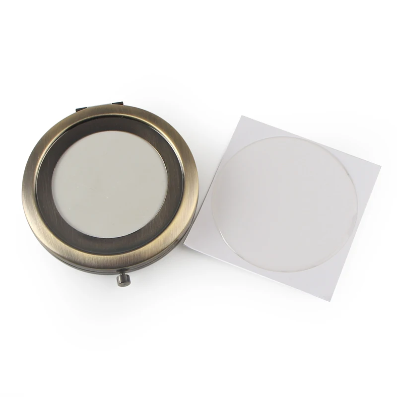 Hollow Bronze Compact Mirror with epoxy sticker  (2)