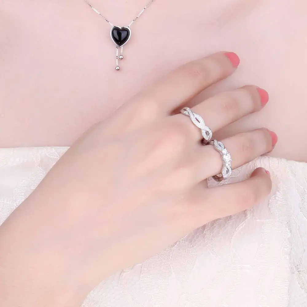 JewelryPalace Бесконечность 3 камня 1ct кубического циркония обещание обручальное Обручение кольцо свадебный 925 пробы серебро