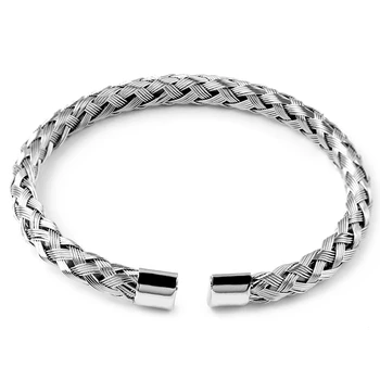 

2019 Fashion Popular Stainless Steel Jewelry Width 5MM Braided Woman Bracelet Bangle DIY Jewelry Making Accessories Wholesale