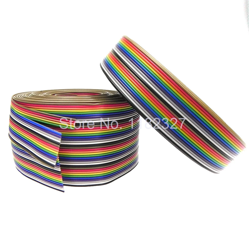 Flat Ribbon Cable UL2651 105C 150300V AWG28 20Pin 1.27mm pitch Rainbow Color 3