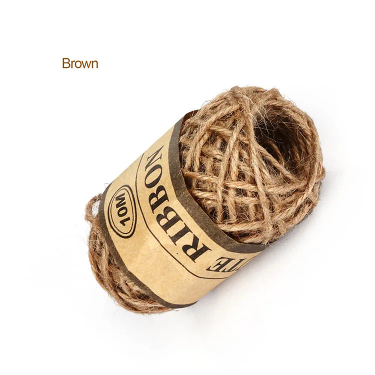 10m Natural Jute Twine DIY Rope Cord Hemp Ropes String 1mm Rustic Packing String Wedding Decal Home Textile Garment Decoration - Цвет: brown