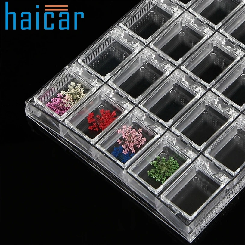 Haicar Органайзер 20 Прозрачные сетки акриловая коробка для хранения Стразы бусины украшения ювелирных изделий дизайн ногтей