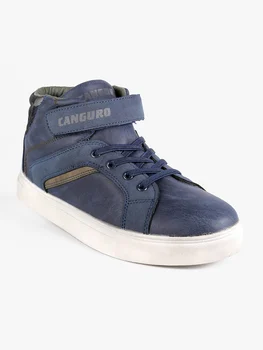 

High top sneakers with strap-Blue
