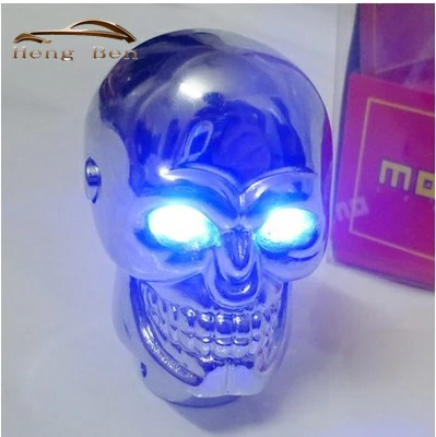 

Universal Skull Gear Shift Knob for Manual Gear Skeleton head with Red and Blue LED Light Racing Level Shifter