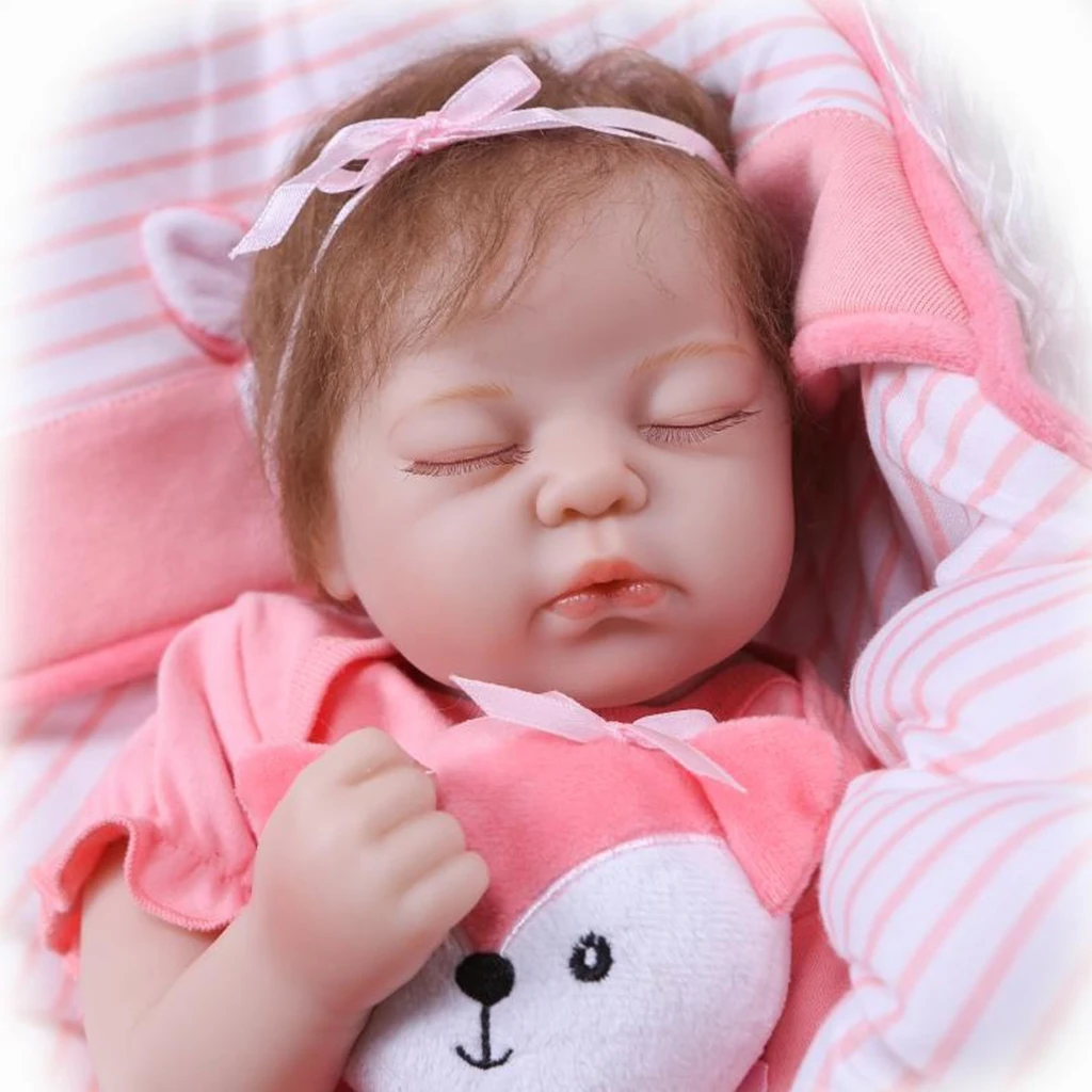 100% Safe Soft  Full Silicone Doll 19inch Reborn Kits Unpainted Newborn Baby Doll with Head 3/4 Arms Full Legs